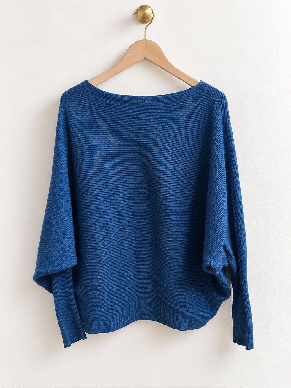 Philosophy Republic Blue Batwing Dolman Sleeve Sweater Size L Button Detail